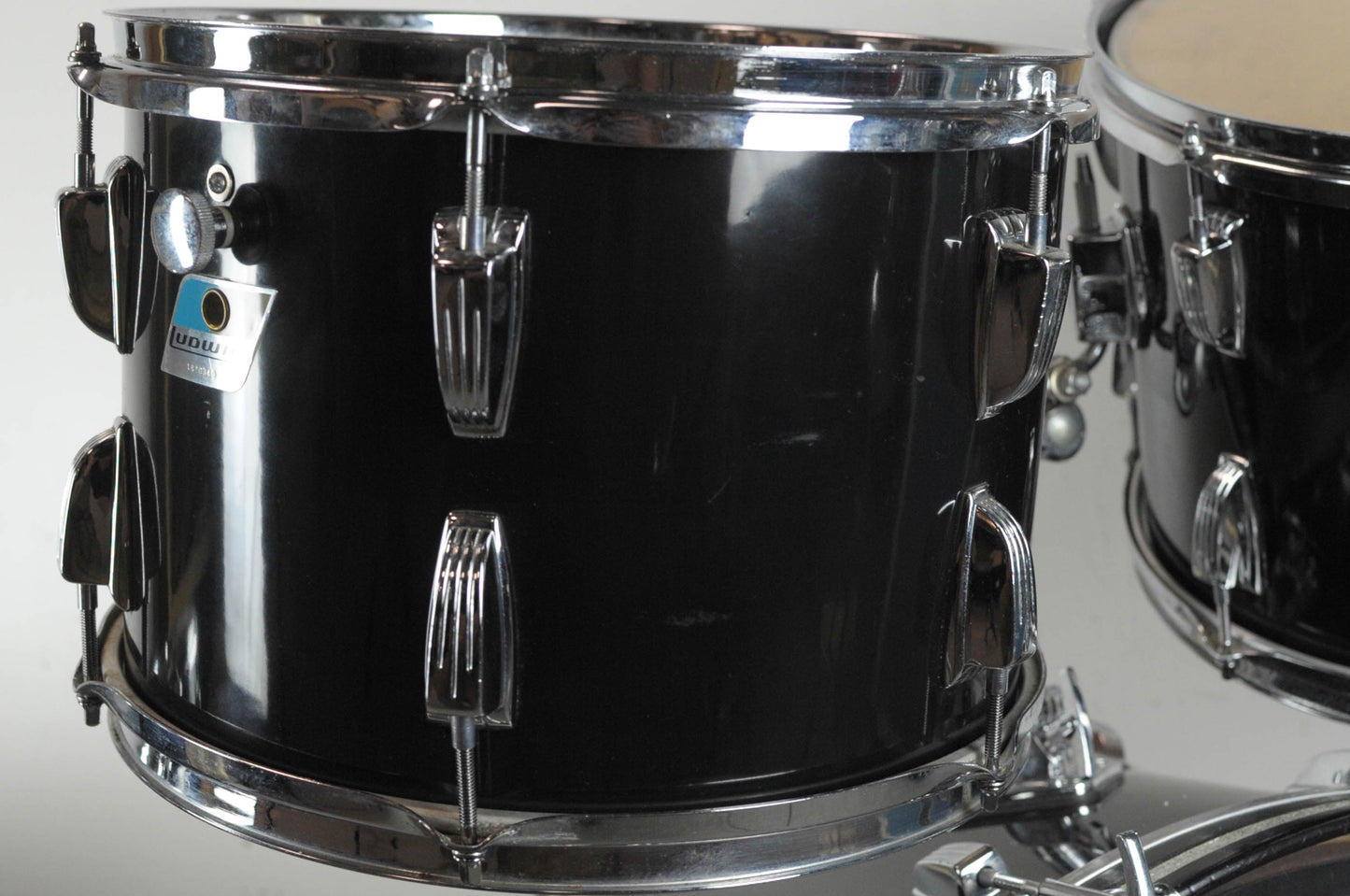 1970s Ludwig "Rock Machine" Black Cortex Drum Set