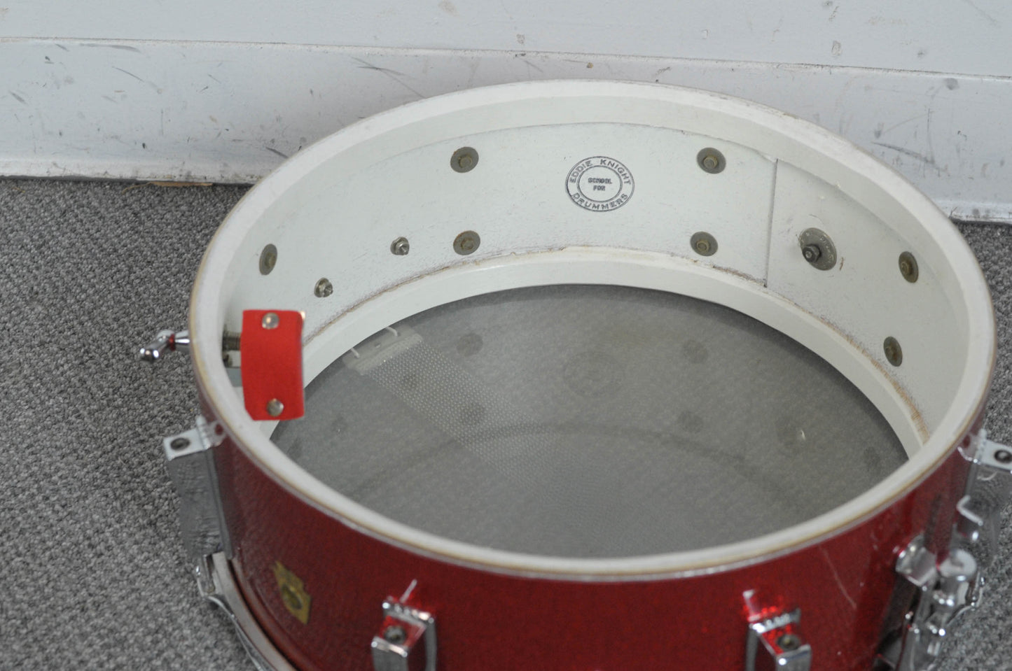 1960s Ludwig 5x14 Red Sparkle Jazz Festival Snare Drum