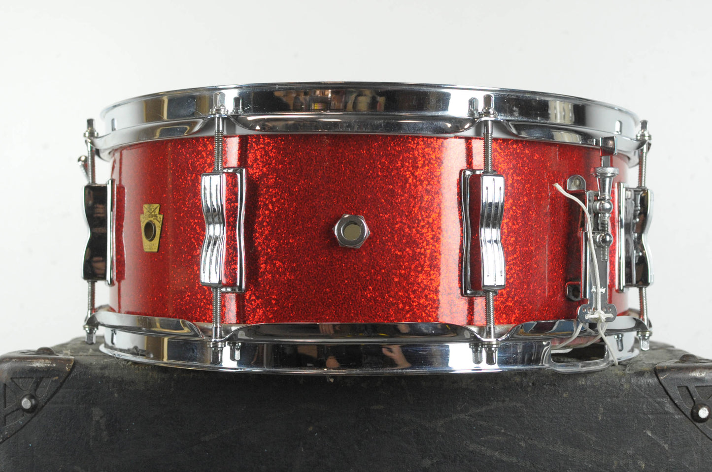 1960s Ludwig 5x14 Red Sparkle Jazz Festival Snare Drum