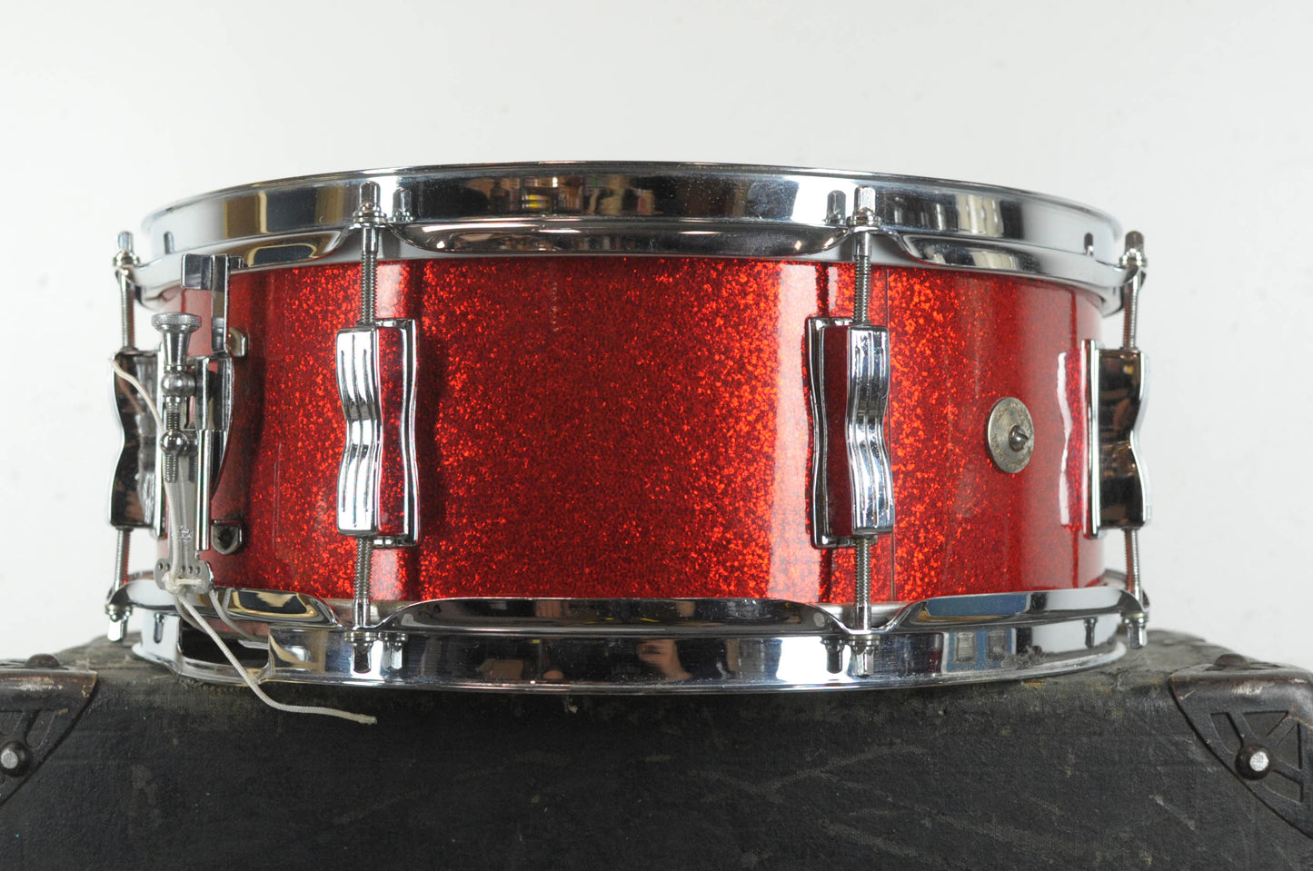 1960s Ludwig 5x14 Red Sparkle Jazz Festival Snare Drum