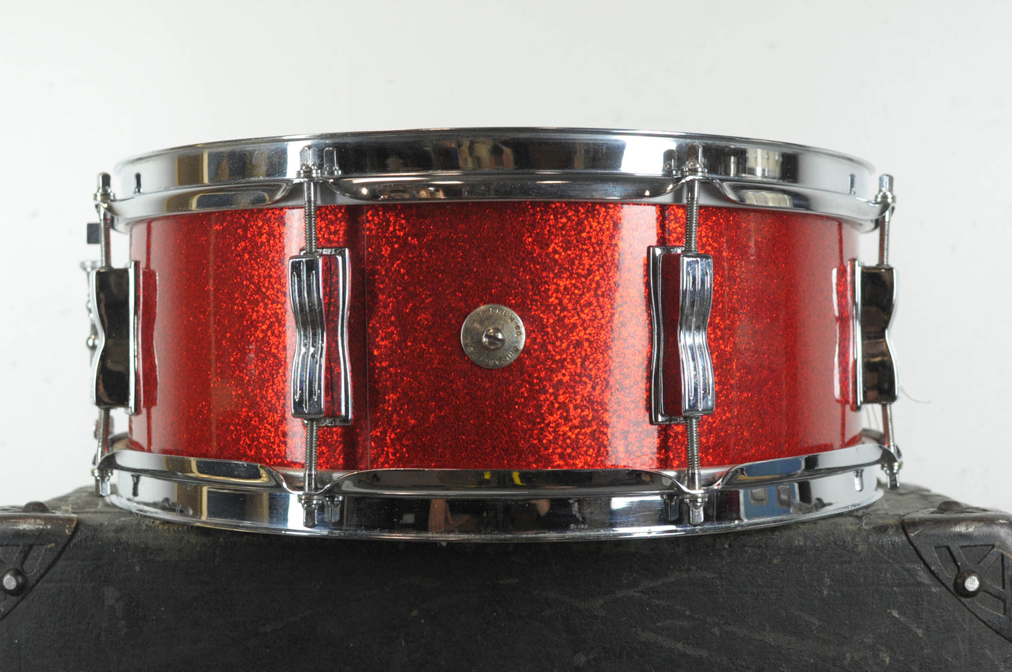 1960s Ludwig 5x14 Red Sparkle Jazz Festival Snare Drum
