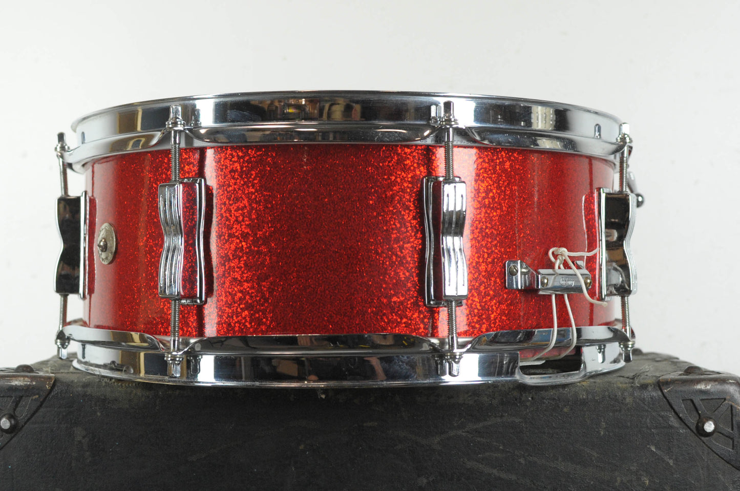 1960s Ludwig 5x14 Red Sparkle Jazz Festival Snare Drum