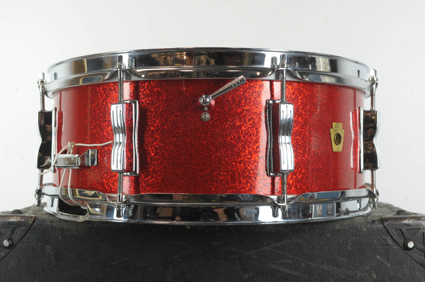 1960s Ludwig 5x14 Red Sparkle Jazz Festival Snare Drum