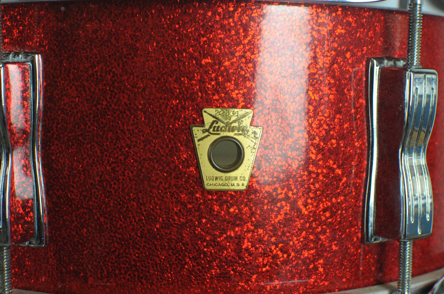 1960s Ludwig 5x14 Red Sparkle Jazz Festival Snare Drum