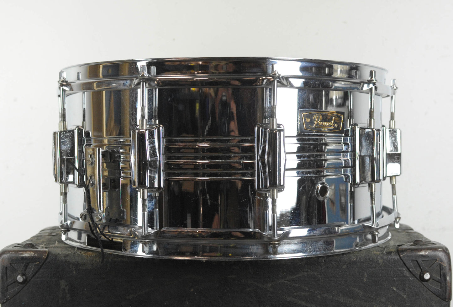 1970's Pearl "B4514L" Chrome over Brass 6.5"x14" Snare Drum