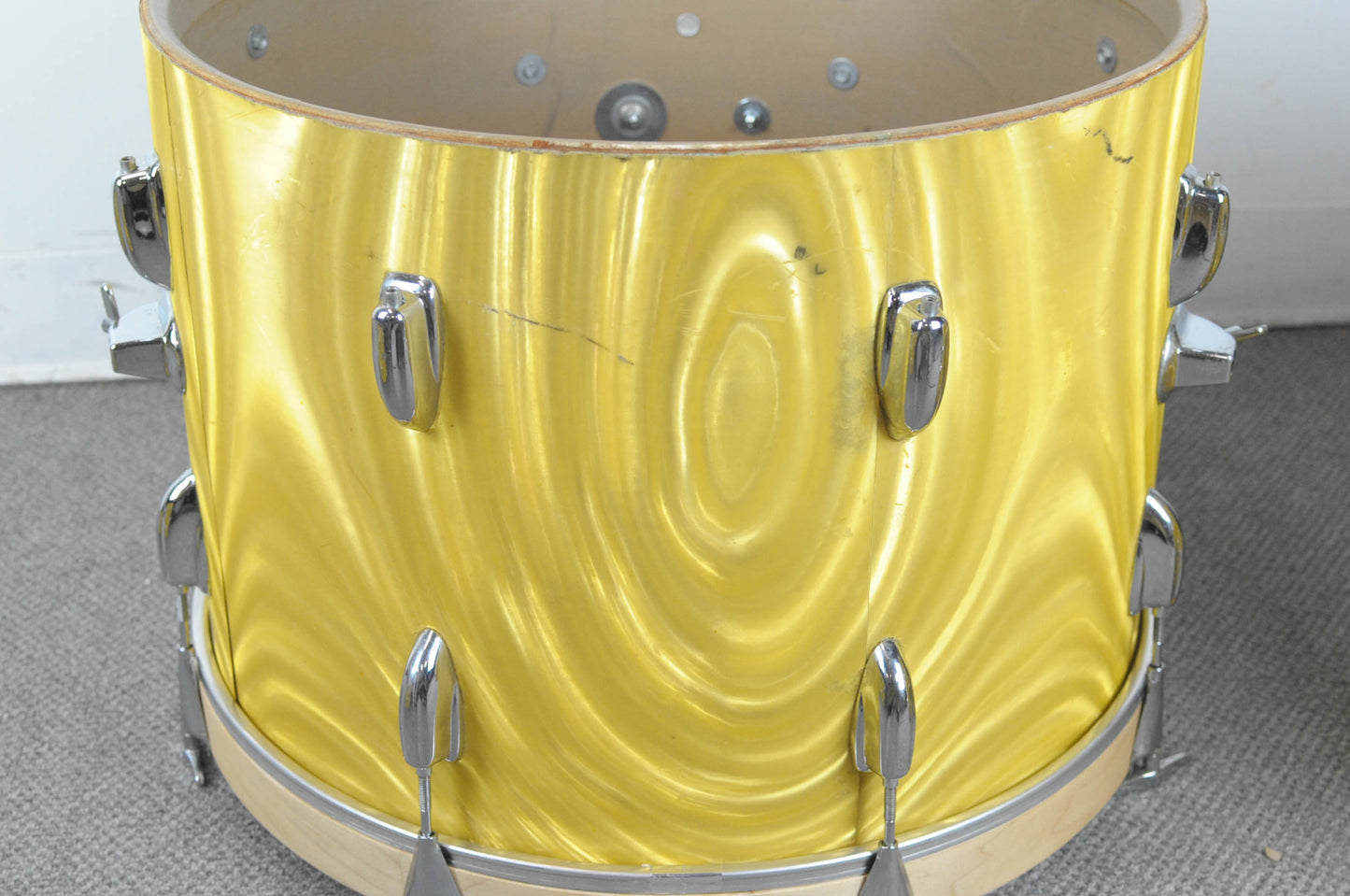 1970s Slingerland Gold Satin Flame Deluxe Gene Krupa Outfit No. 1N Drum Set
