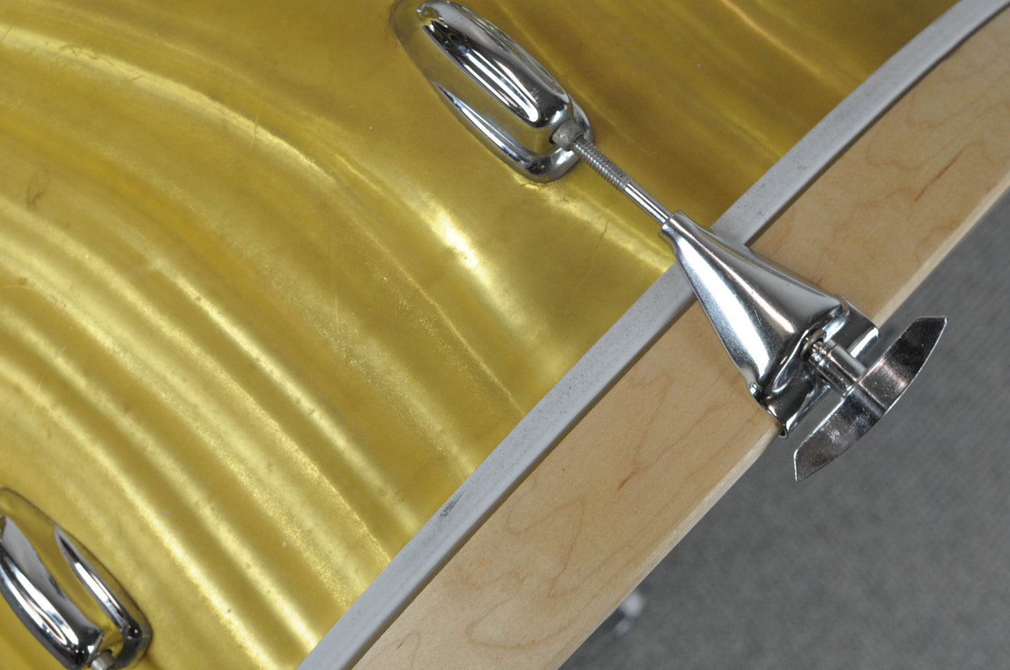 1970s Slingerland Gold Satin Flame Deluxe Gene Krupa Outfit No. 1N Drum Set