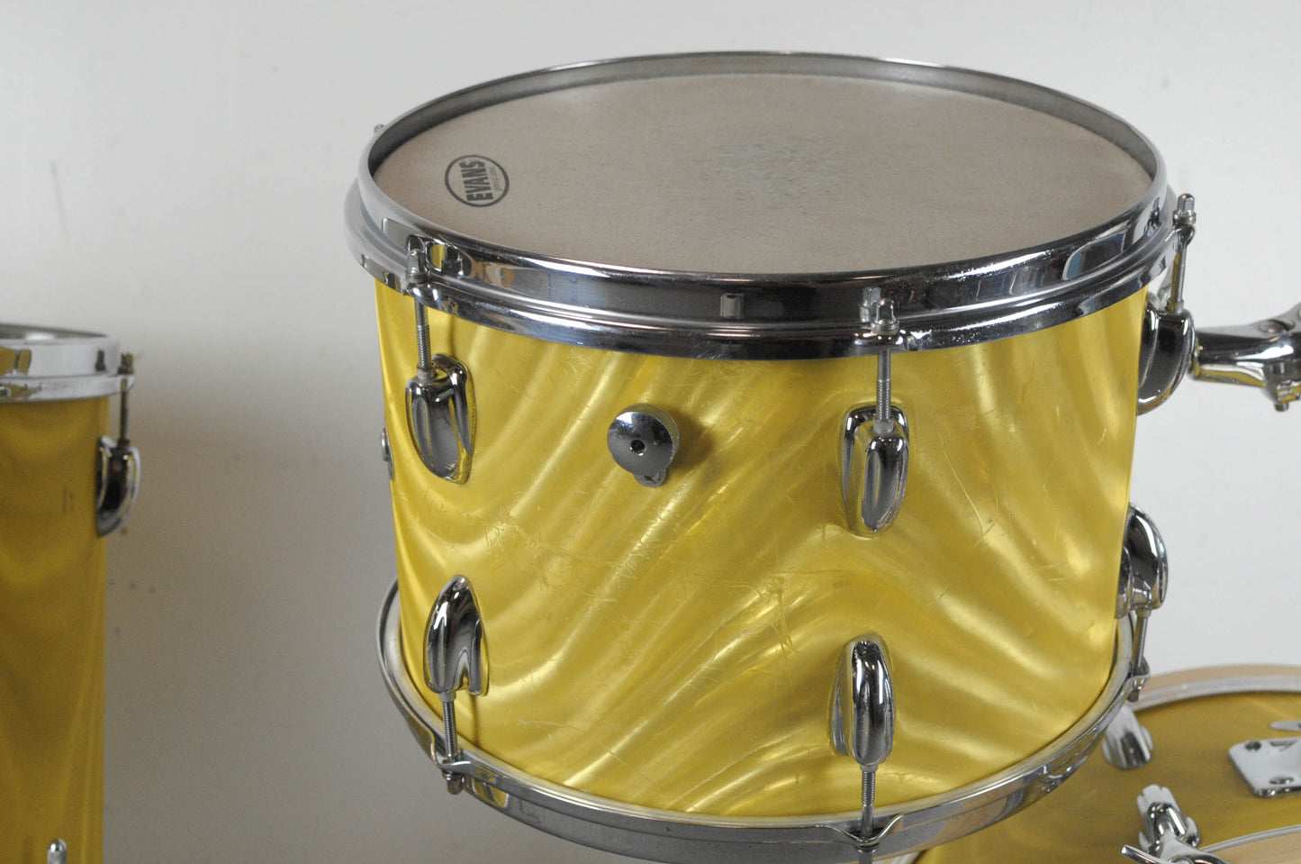 1970s Slingerland Gold Satin Flame Deluxe Gene Krupa Outfit No. 1N Drum Set