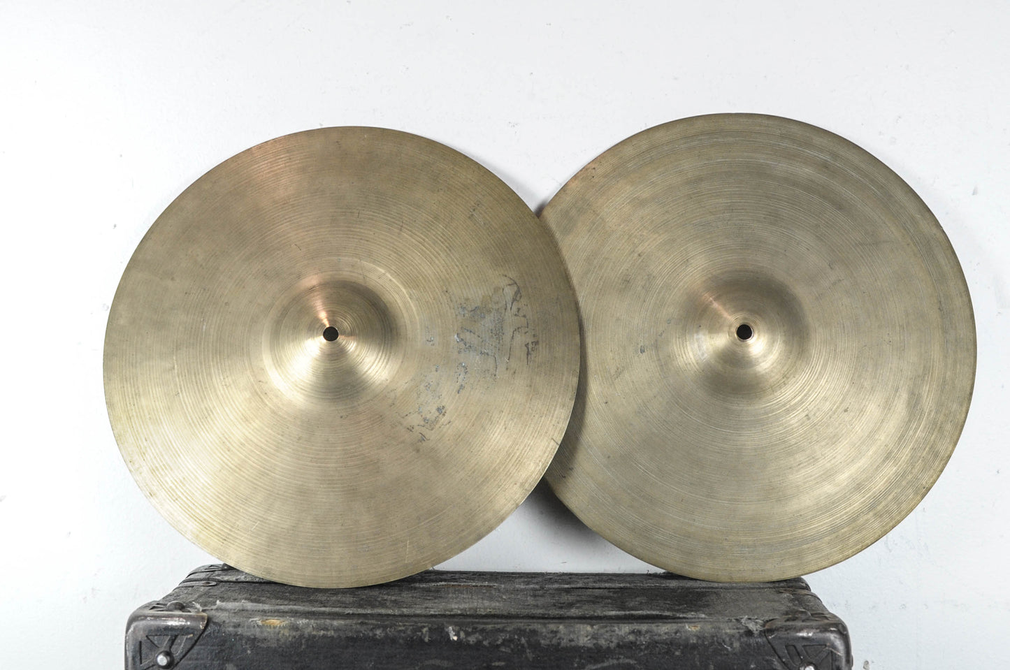 1950s Zildjian A 14" Trans Stamp Paper Thin Hi Hat Cymbals 601g 612g