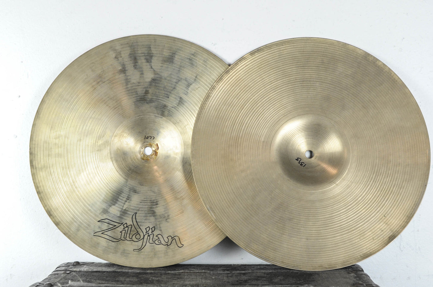 1970s Zildjian A 14" "New Beat" Hi Hat Cymbals 1077g 1393g