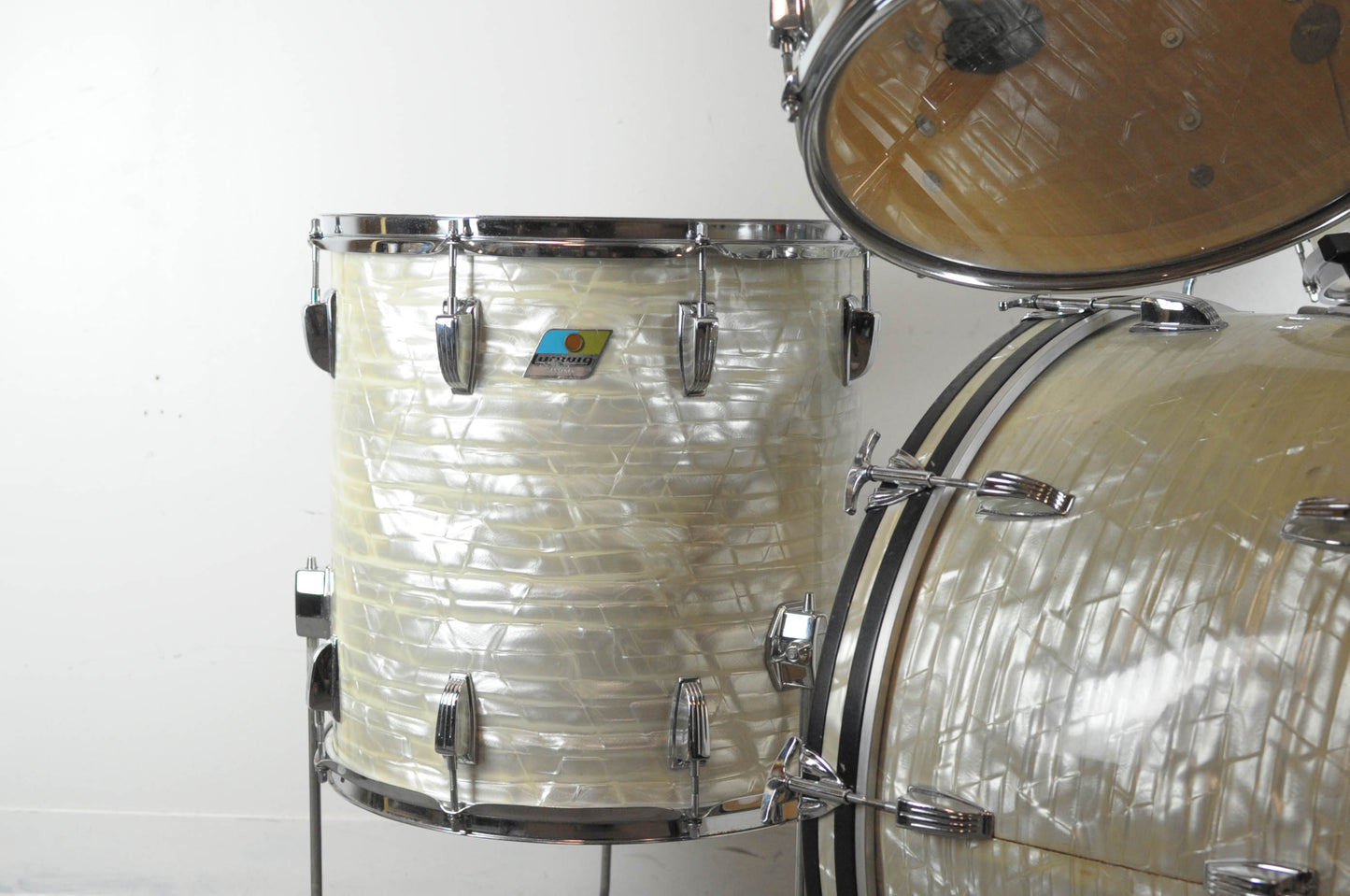 1970s Ludwig "Big Beat" White Marine Drum Set