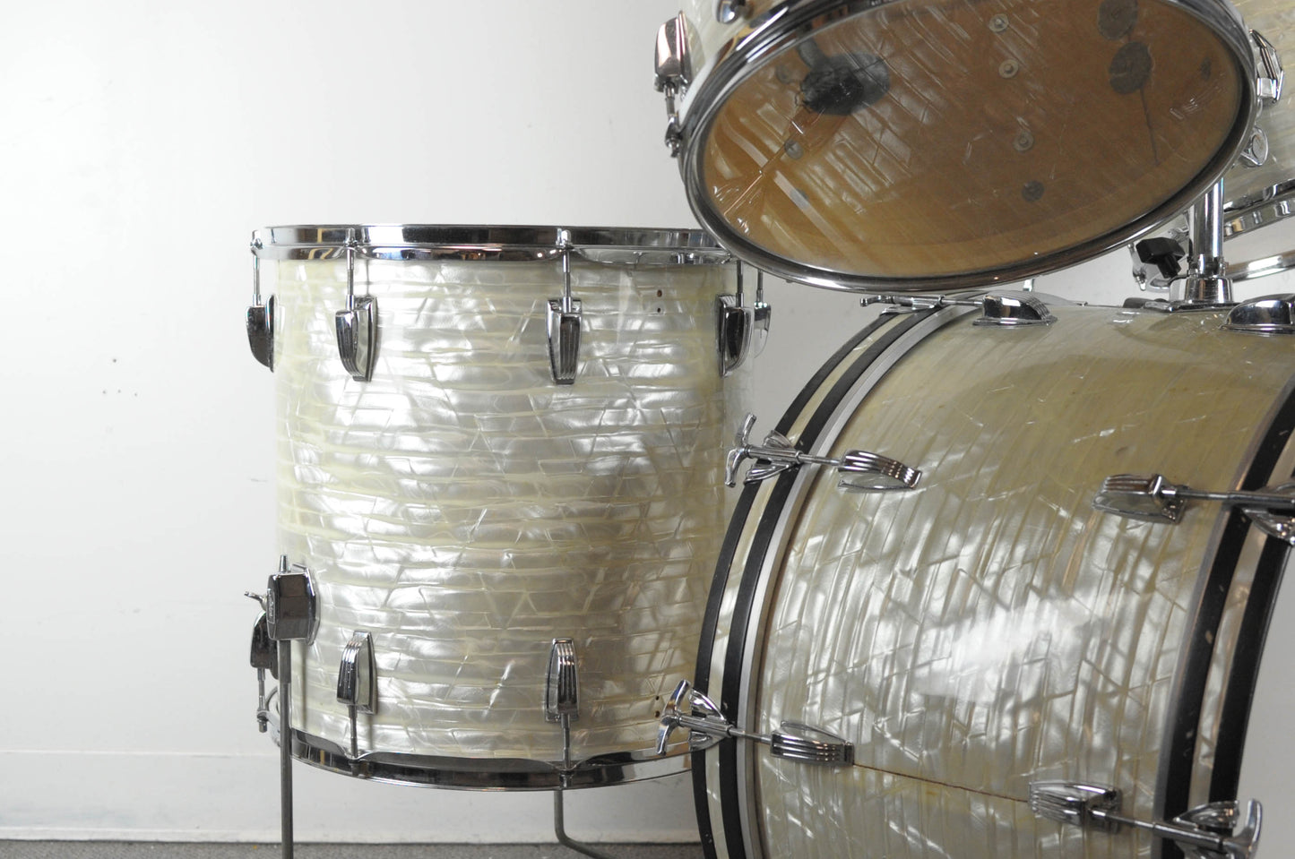 1970s Ludwig "Big Beat" White Marine Drum Set