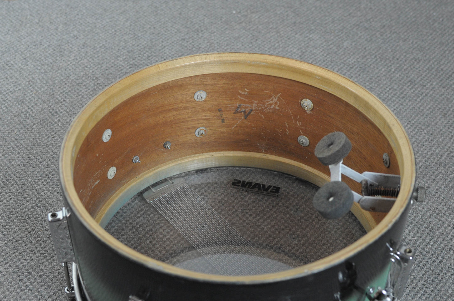 1958 Leedy 6.5x14 "Reliance" Turquoise and Black Duco Snare Drum