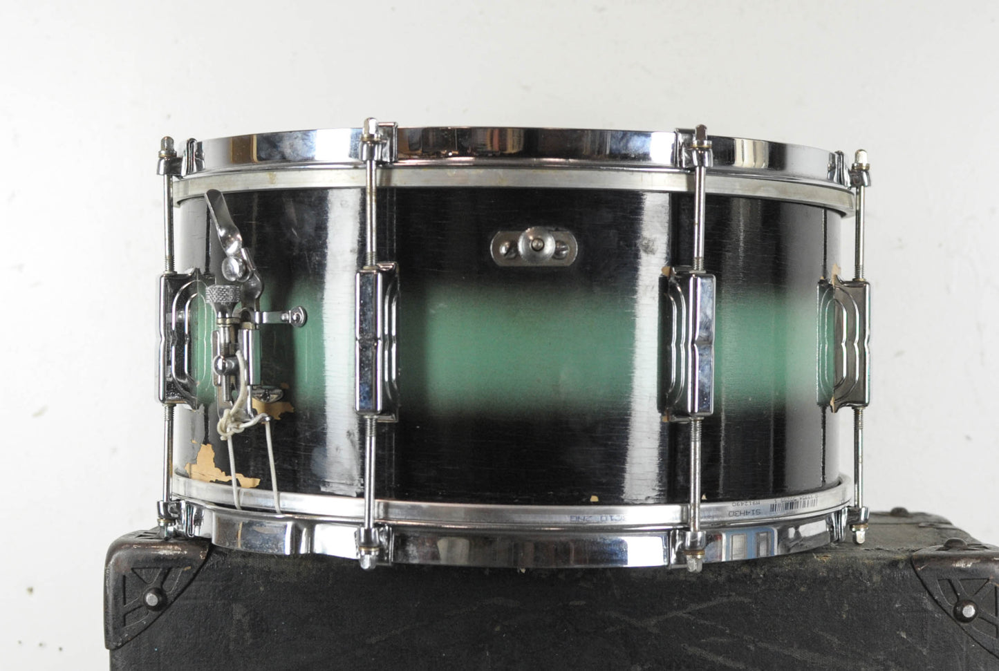 1958 Leedy 6.5x14 "Reliance" Turquoise and Black Duco Snare Drum