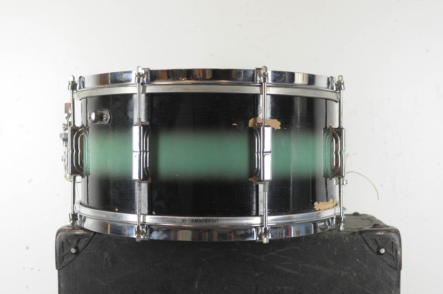 1958 Leedy 6.5x14 "Reliance" Turquoise and Black Duco Snare Drum