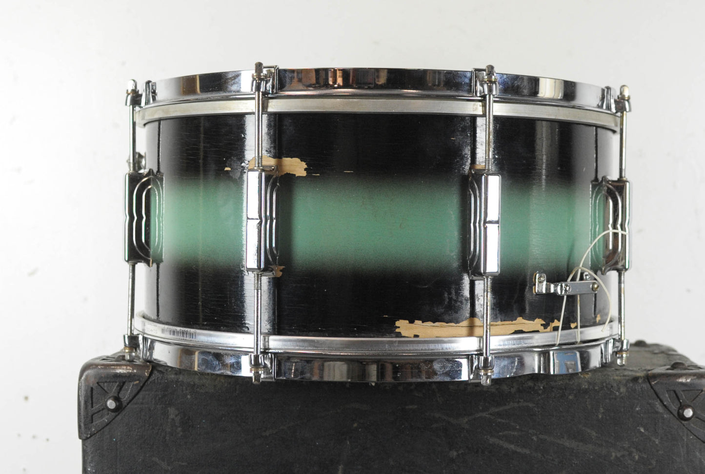 1958 Leedy 6.5x14 "Reliance" Turquoise and Black Duco Snare Drum
