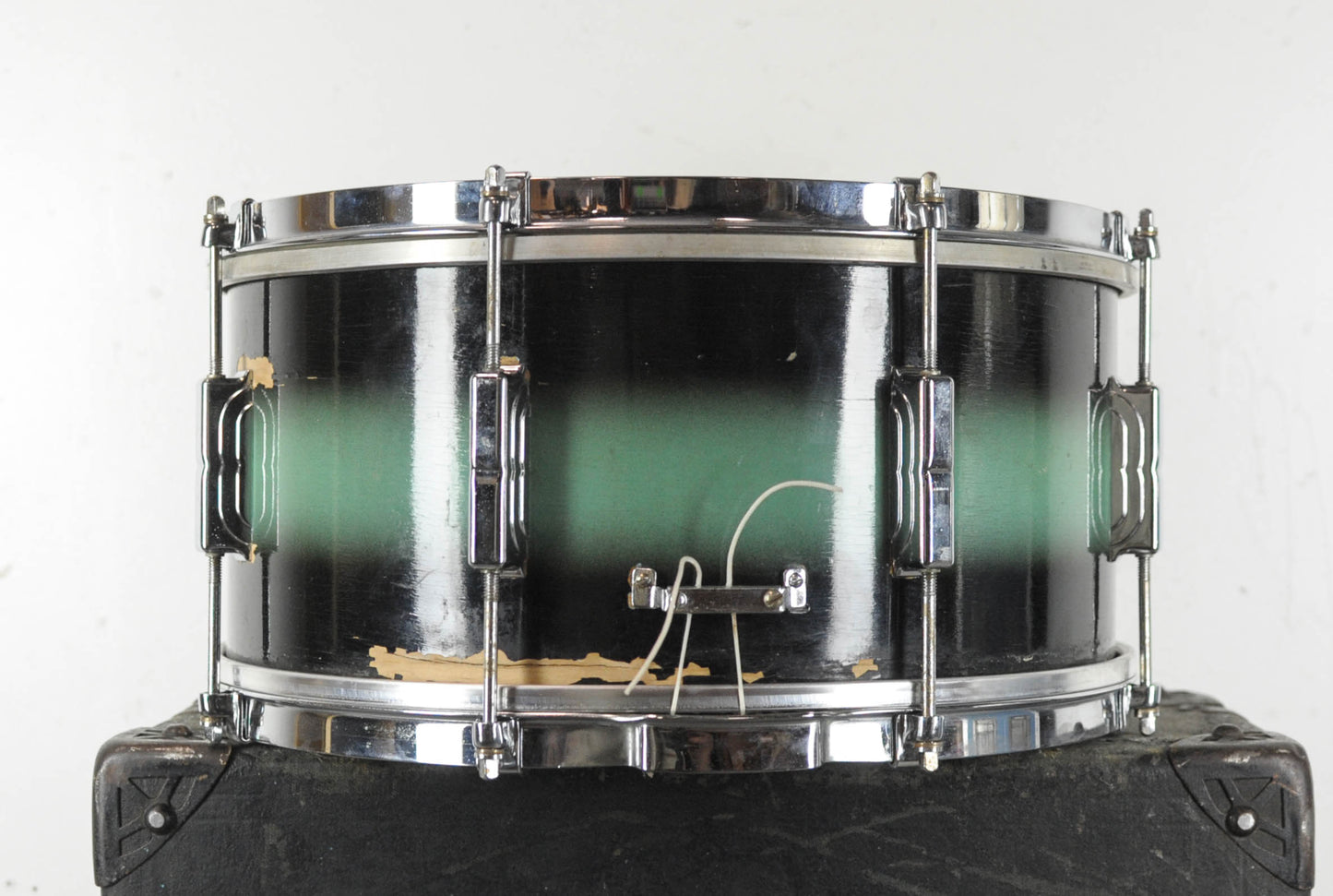 1958 Leedy 6.5x14 "Reliance" Turquoise and Black Duco Snare Drum
