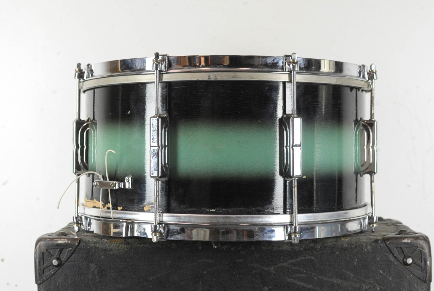 1958 Leedy 6.5x14 "Reliance" Turquoise and Black Duco Snare Drum
