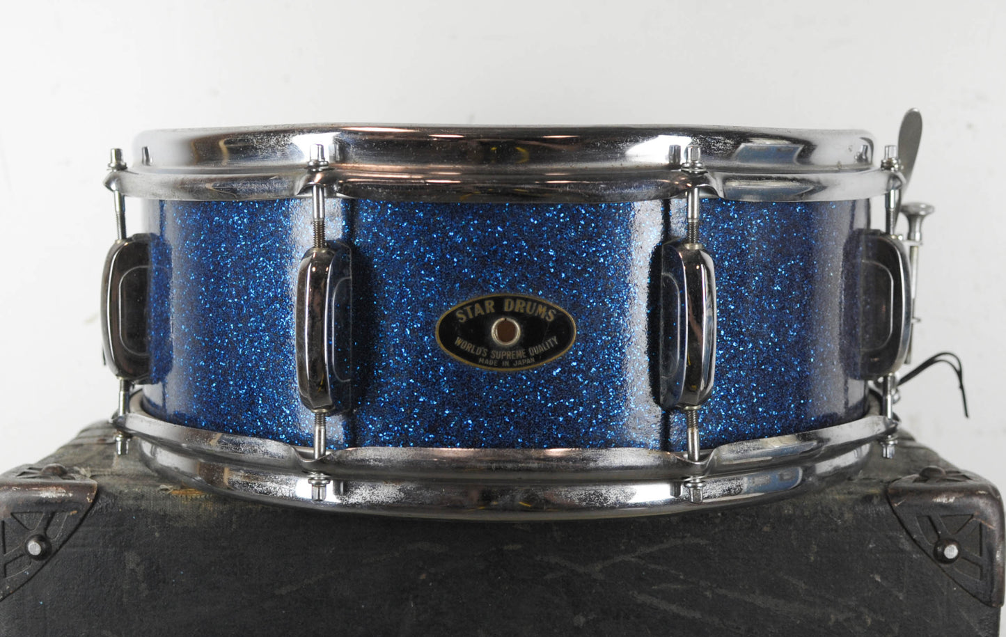 Vintage 5x14 Tempro Made In Japan Blue Sparkle Snare Drum