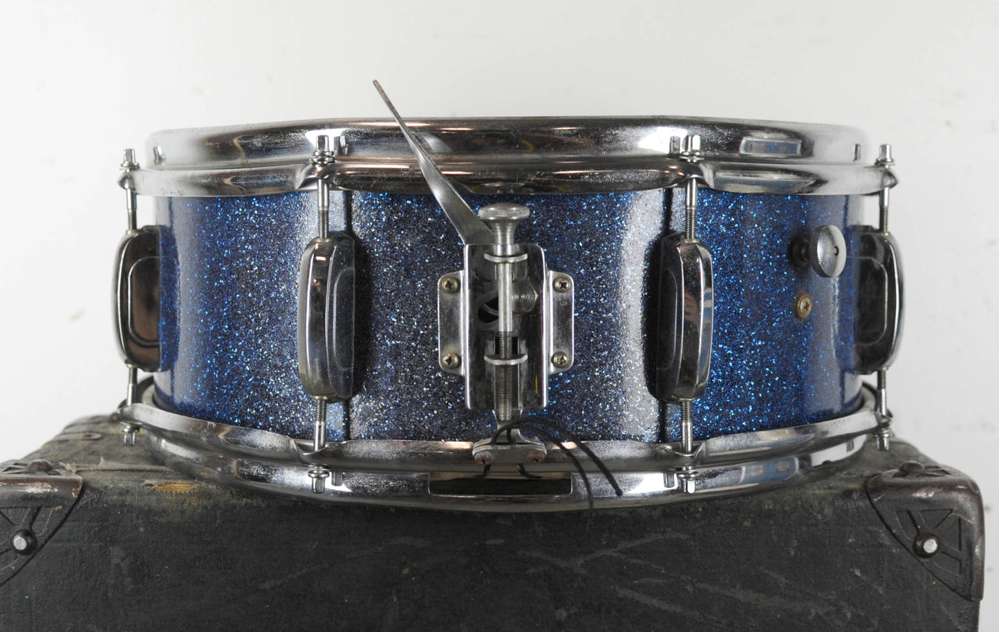 Vintage 5x14 Tempro Made In Japan Blue Sparkle Snare Drum