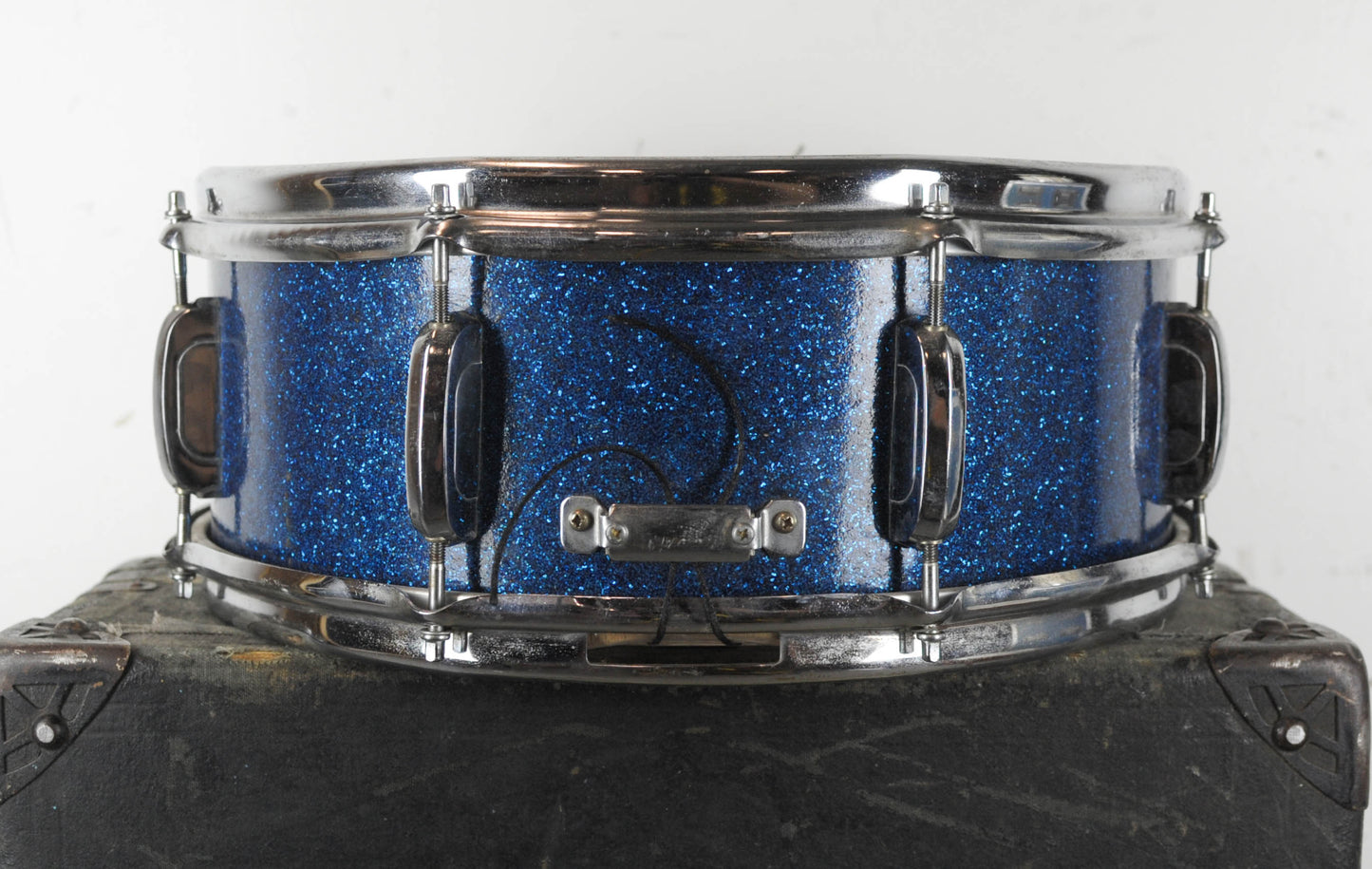 Vintage 5x14 Tempro Made In Japan Blue Sparkle Snare Drum