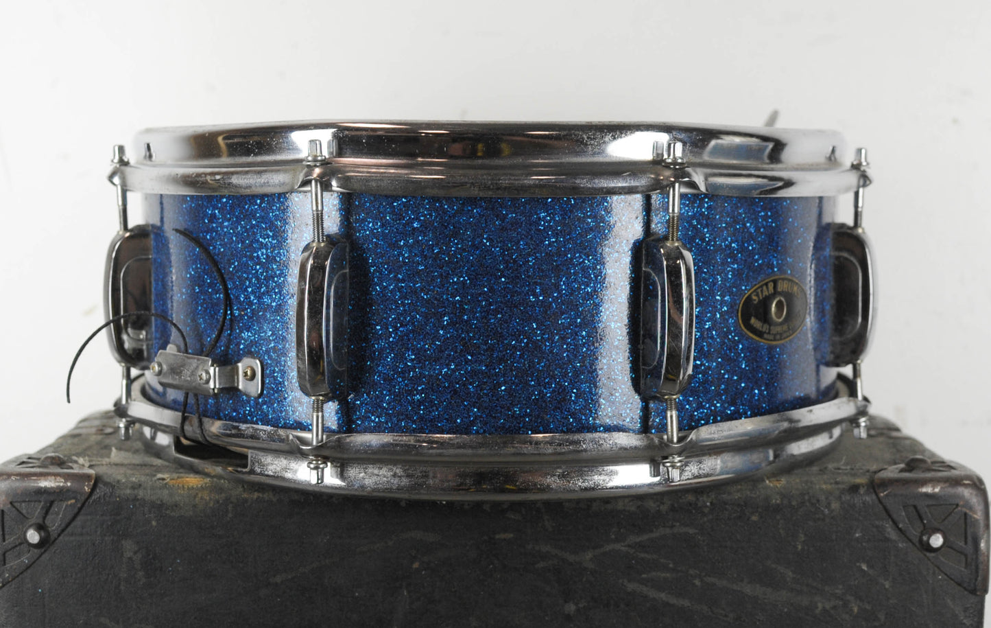 Vintage 5x14 Tempro Made In Japan Blue Sparkle Snare Drum