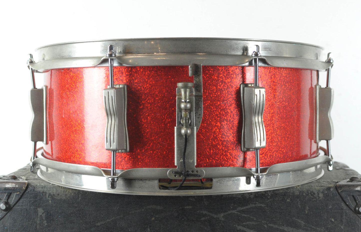 1960s Ludwig 5x14 Red Sparkle Jazz Festival Snare Drum