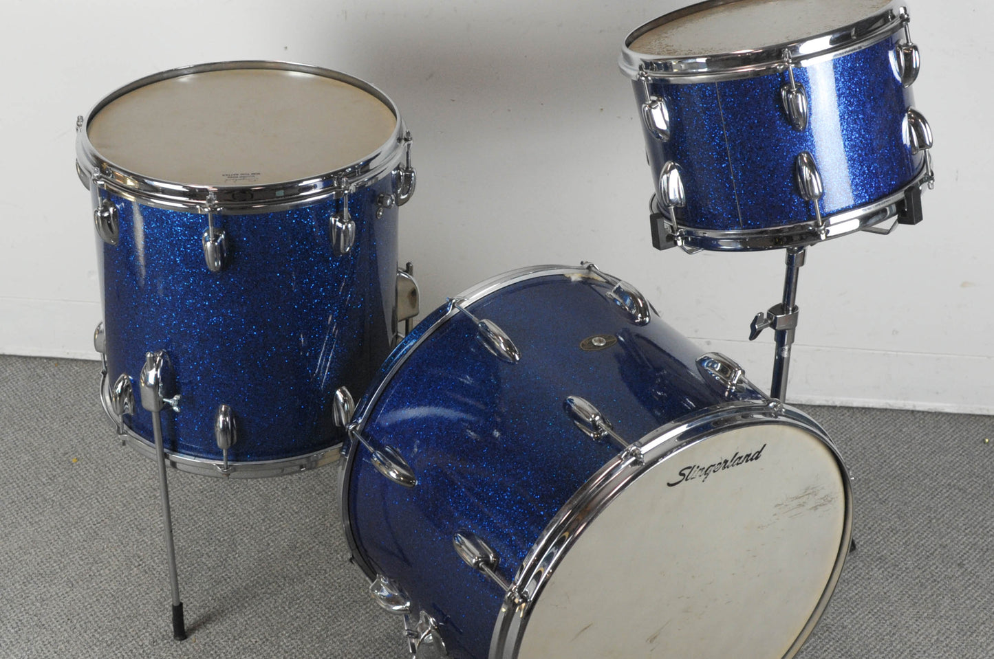 1965 Slingerland "Jet" Sparkling Blue Pearl Drum Set