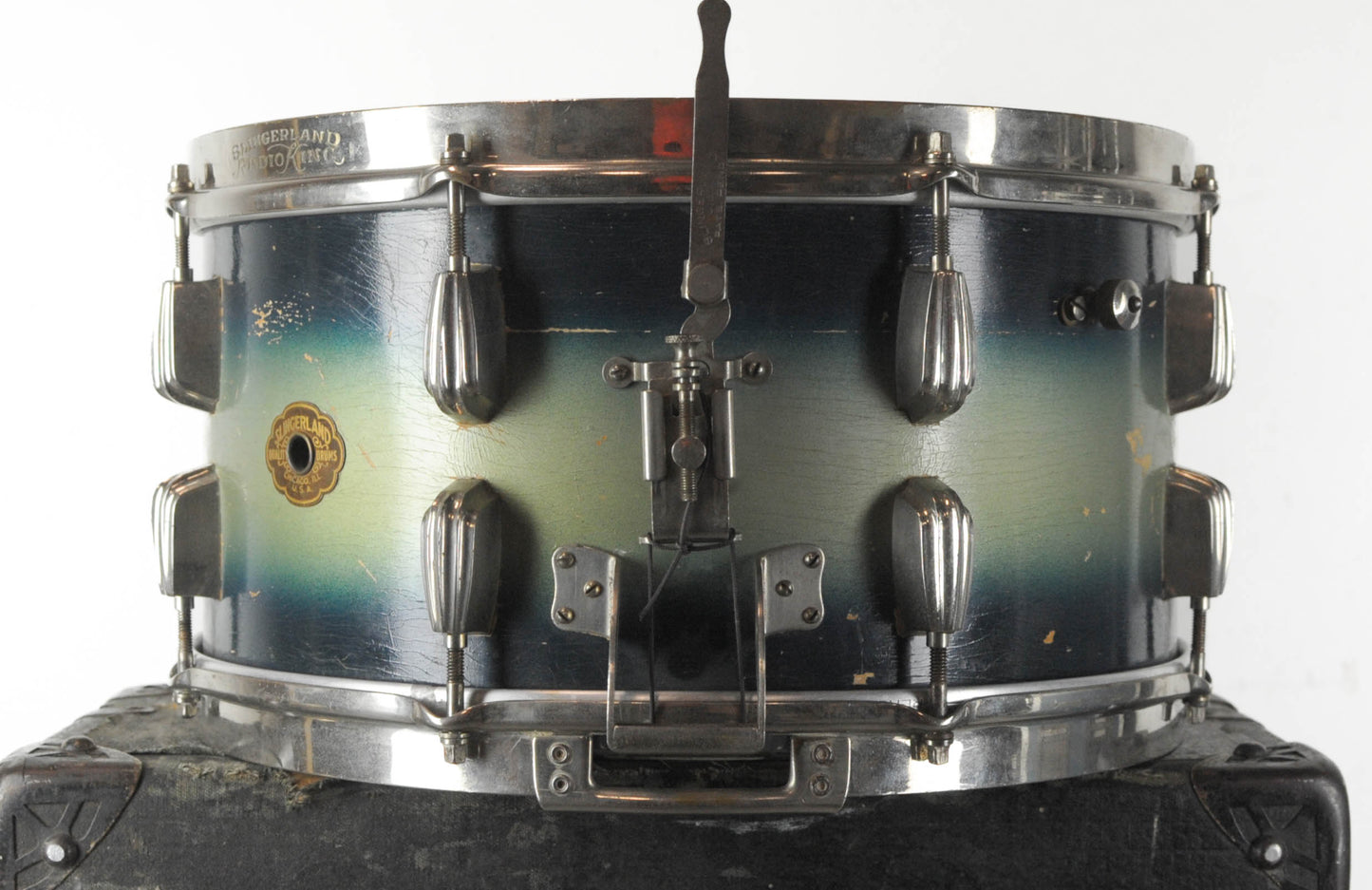 1940s Slingerland 7x14 Radio King Buddy Rich Blue & Gold Duco "Swingster" Snare Drum