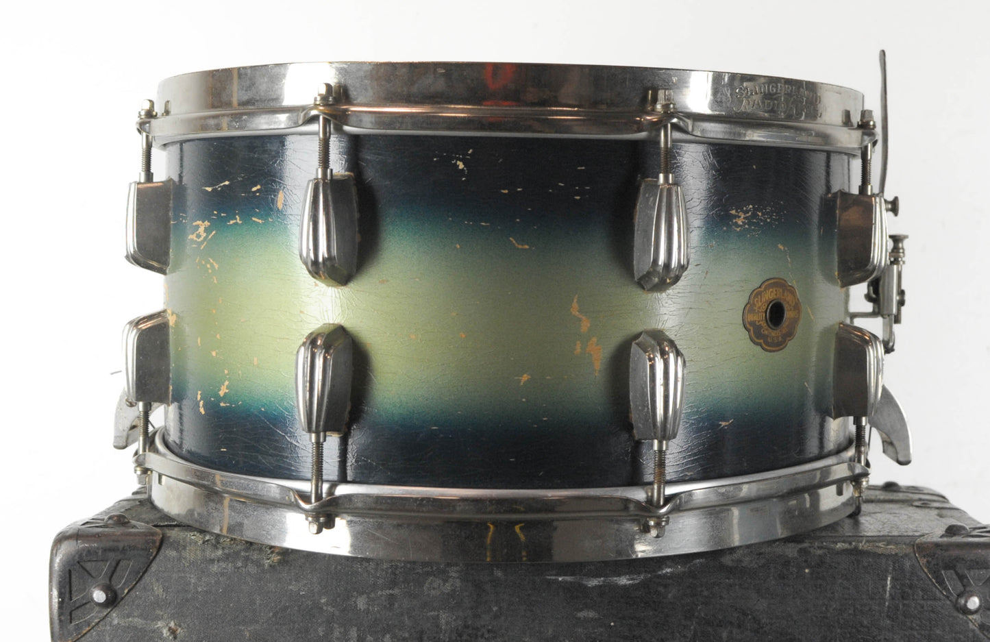 1940s Slingerland 7x14 Radio King Buddy Rich Blue & Gold Duco "Swingster" Snare Drum