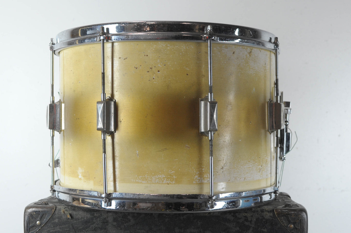 1930s Leedy 10x15 Gold & White Duco Parade Snare Drum