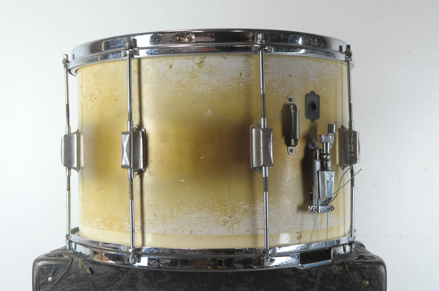 1930s Leedy 10x15 Gold & White Duco Parade Snare Drum