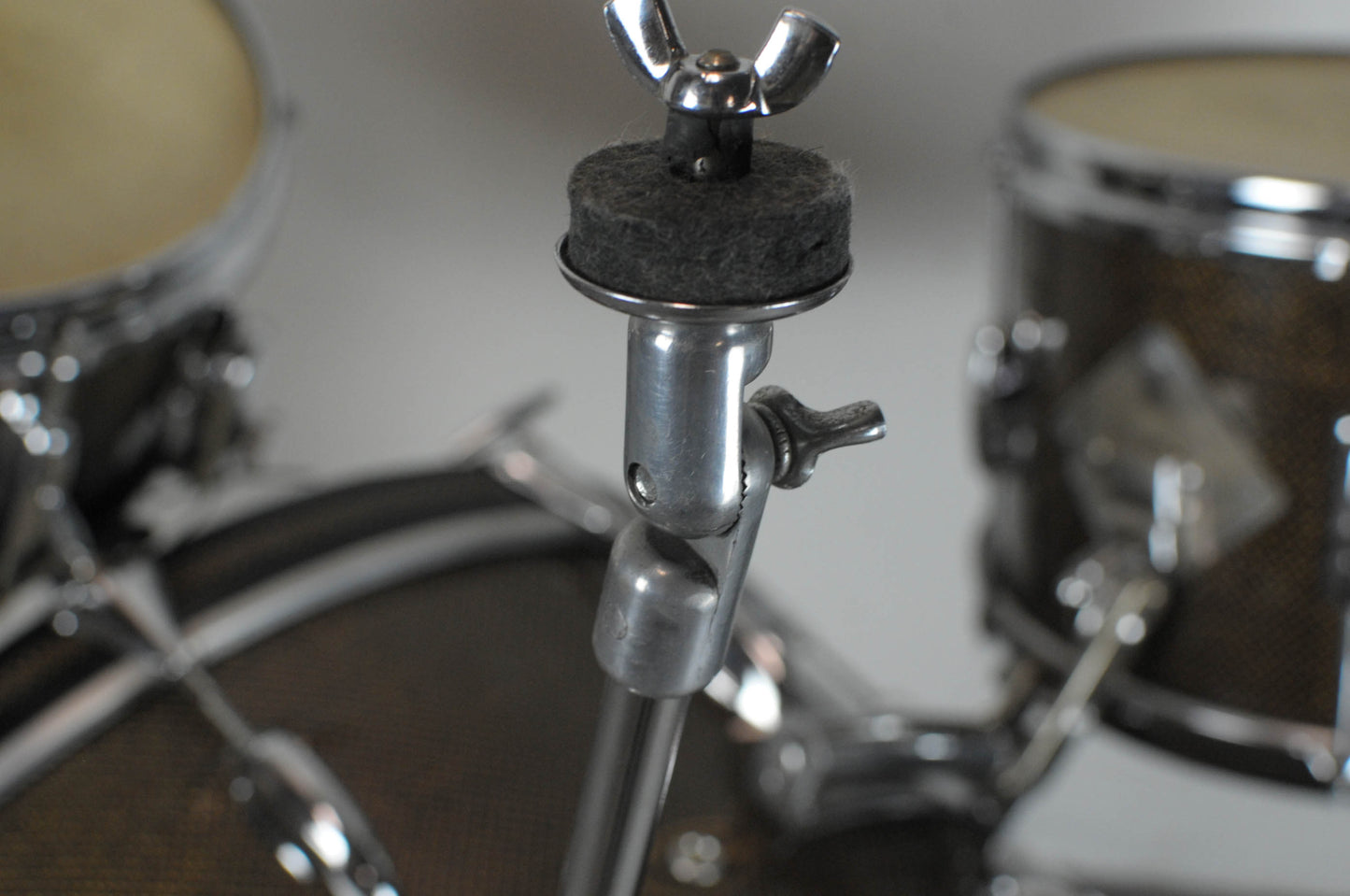 1962 Slingerland Gold Veiled Ebony Pearl Windsor 6N Drum Set