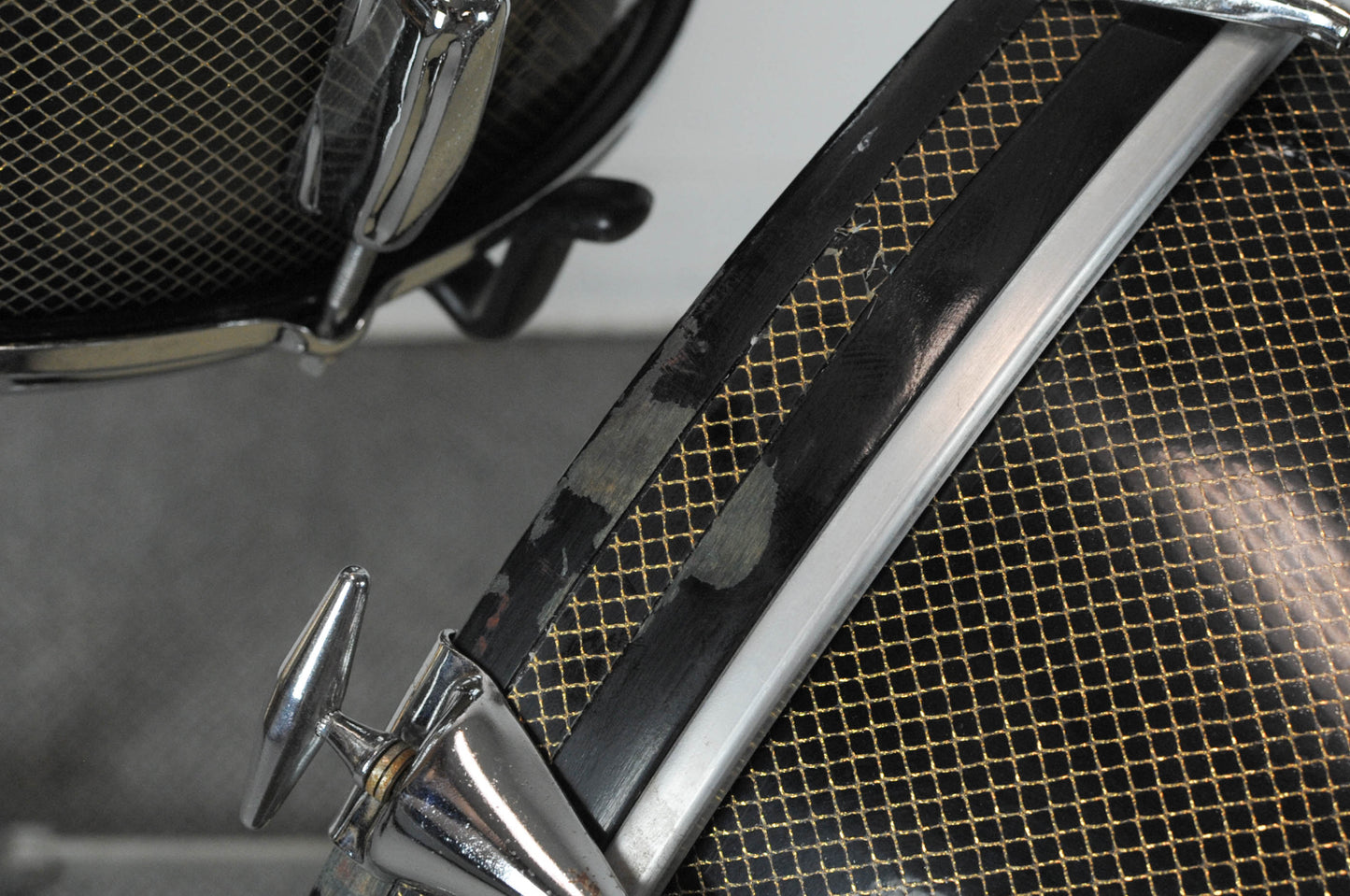 1962 Slingerland Gold Veiled Ebony Pearl Windsor 6N Drum Set