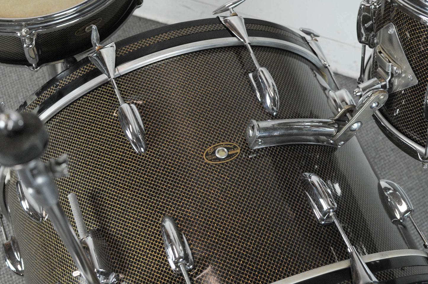 1962 Slingerland Gold Veiled Ebony Pearl Windsor 6N Drum Set
