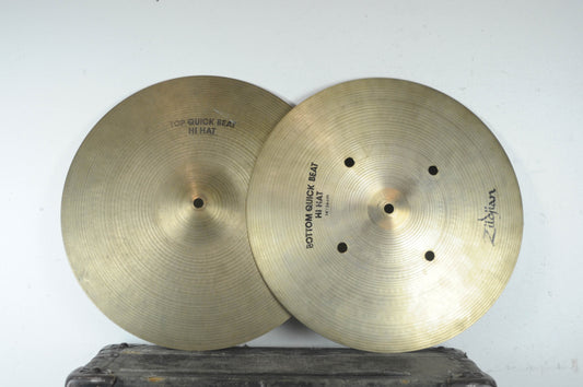 Vintage Zildjian 14" Quick Beat Hi Hat Cymbals 1302 1374g