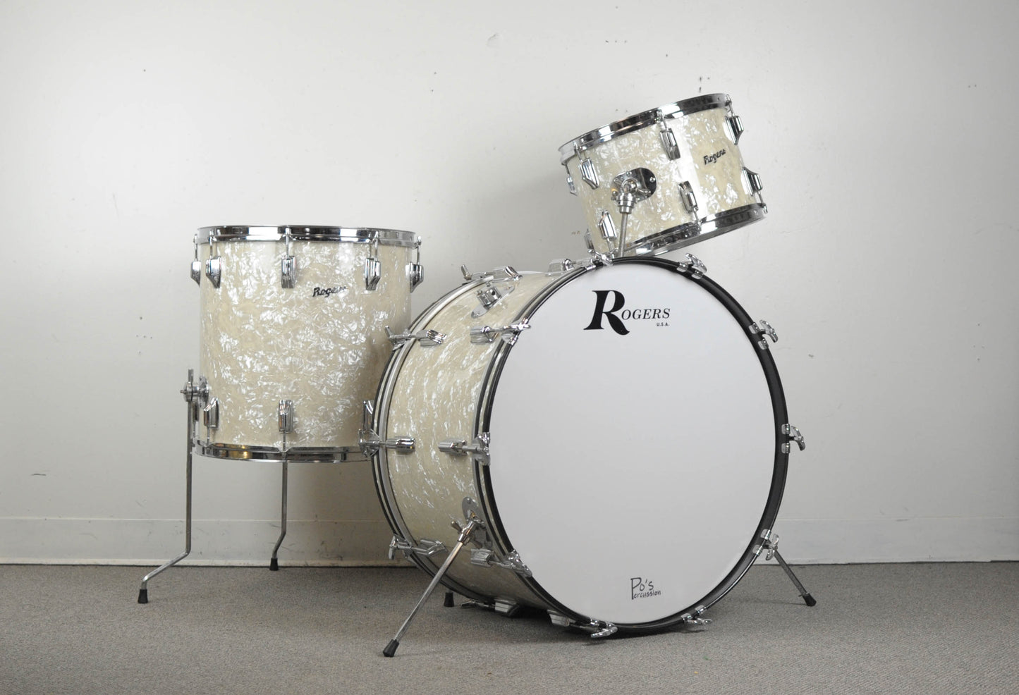 1970s Roger Buddy Rich "Tribute" Antique Pearl Drum Set