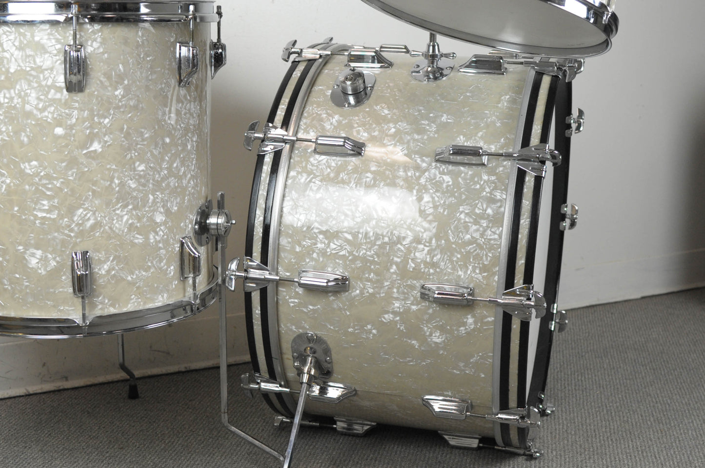 1970s Roger Buddy Rich "Tribute" Antique Pearl Drum Set