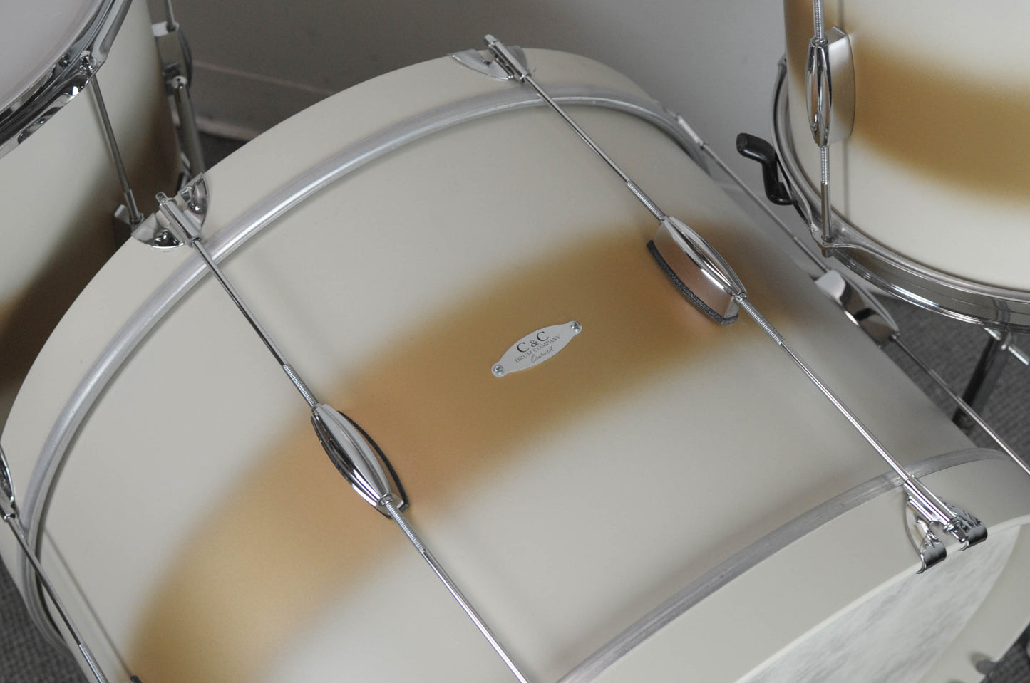 C&C Drum Co Player Date II Antique White & Gold Duco Drum Set