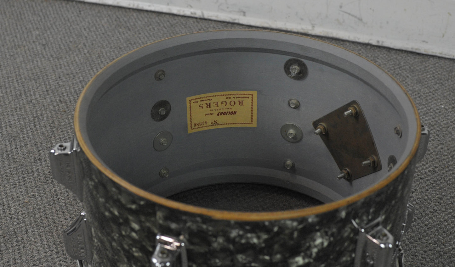 1960s Rogers 8x12 Black Diamond Pearl Tom