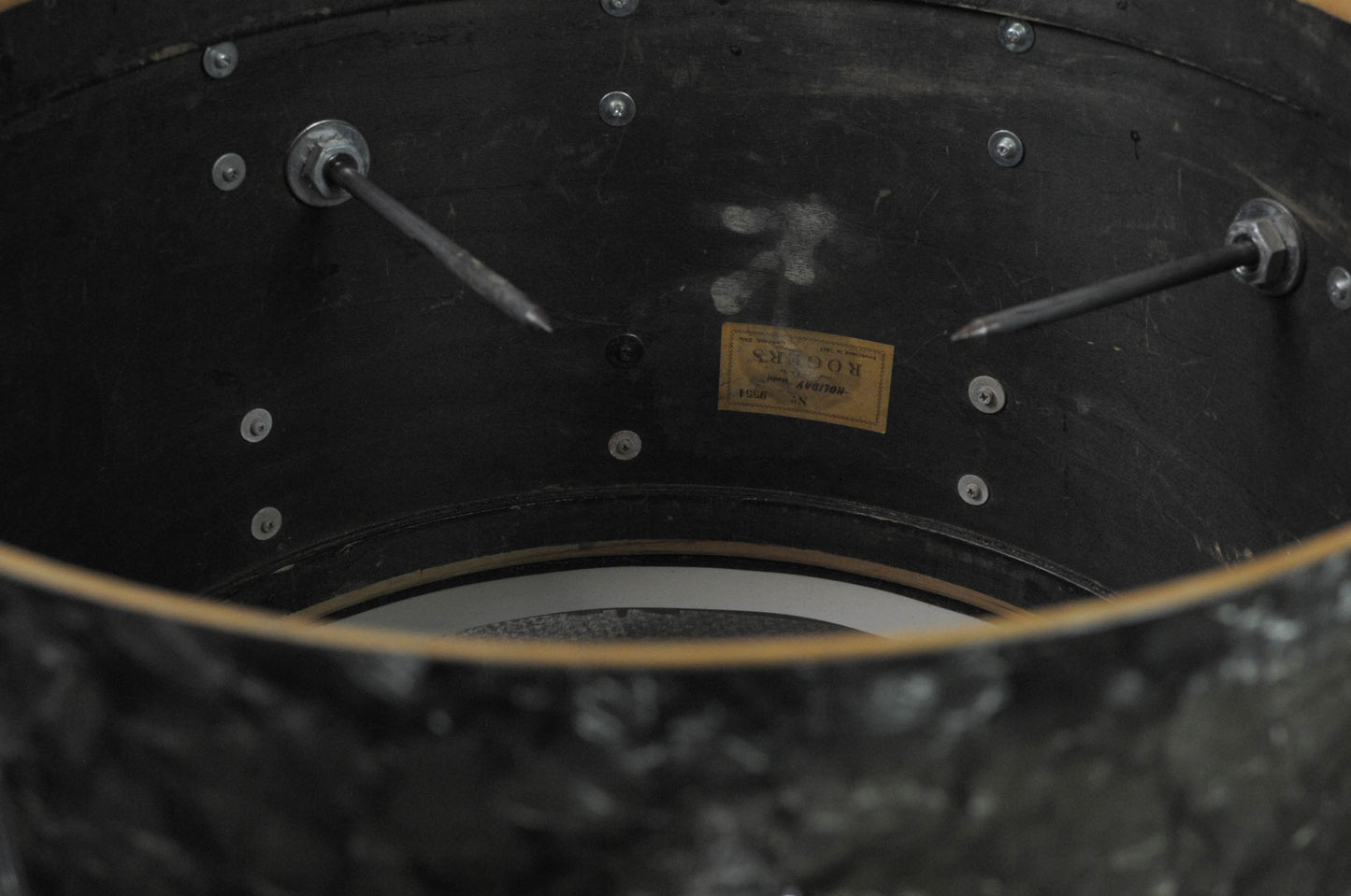 1950s Rogers 14x22 Black Diamond Pearl Bass Drum