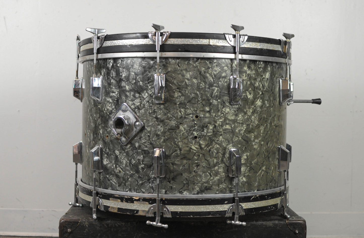 1950s Rogers 14x22 Black Diamond Pearl Bass Drum