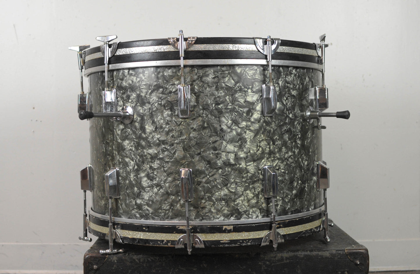 1950s Rogers 14x22 Black Diamond Pearl Bass Drum