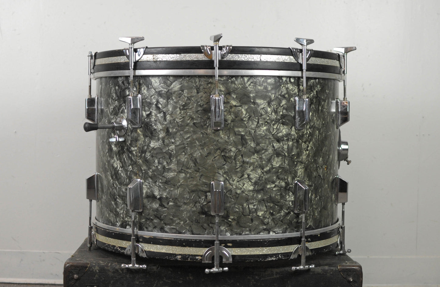 1950s Rogers 14x22 Black Diamond Pearl Bass Drum