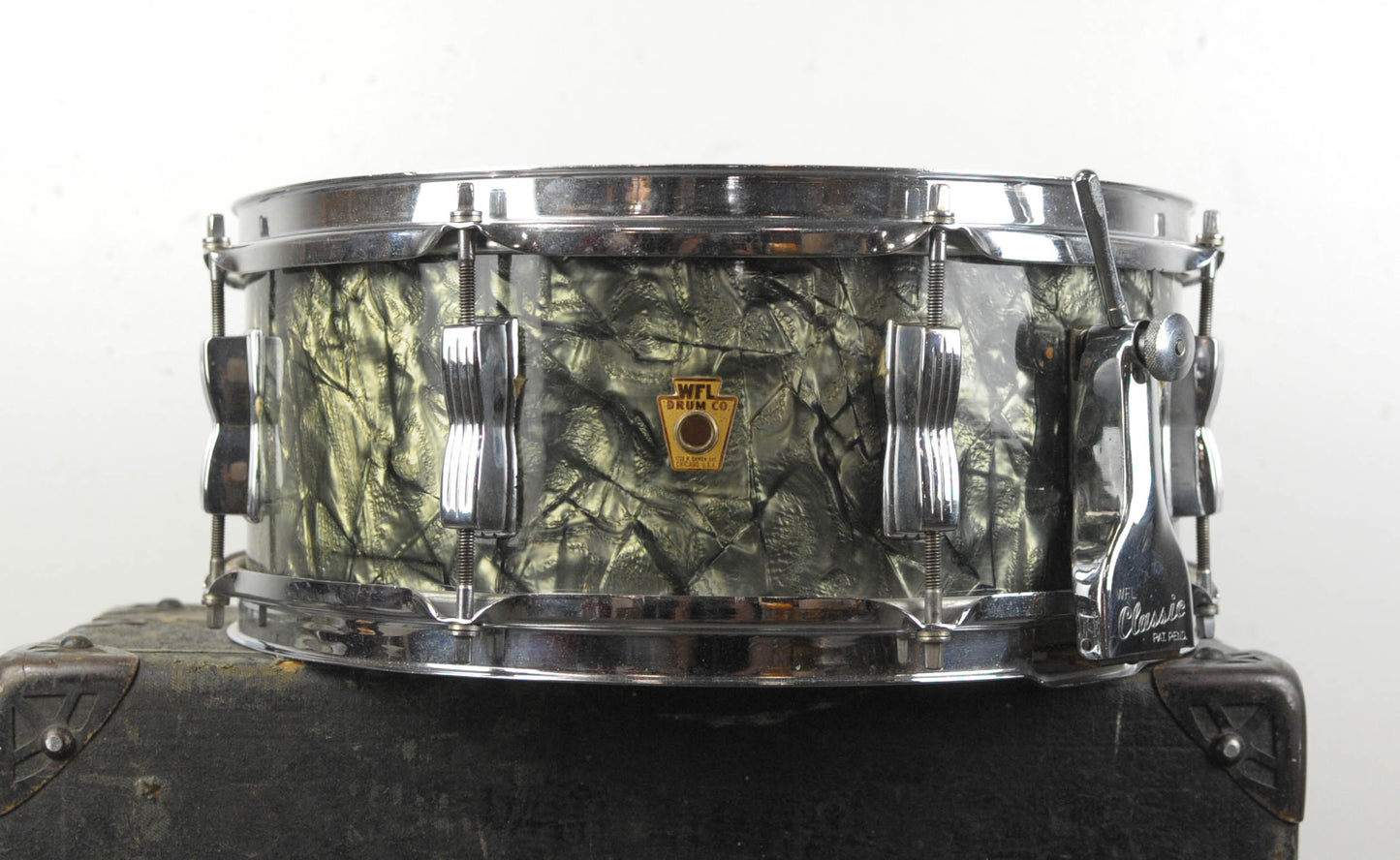 1950s WFL 5.5x14 Buddy Rich Super Classic Black Diamond Pearl Snare Drum