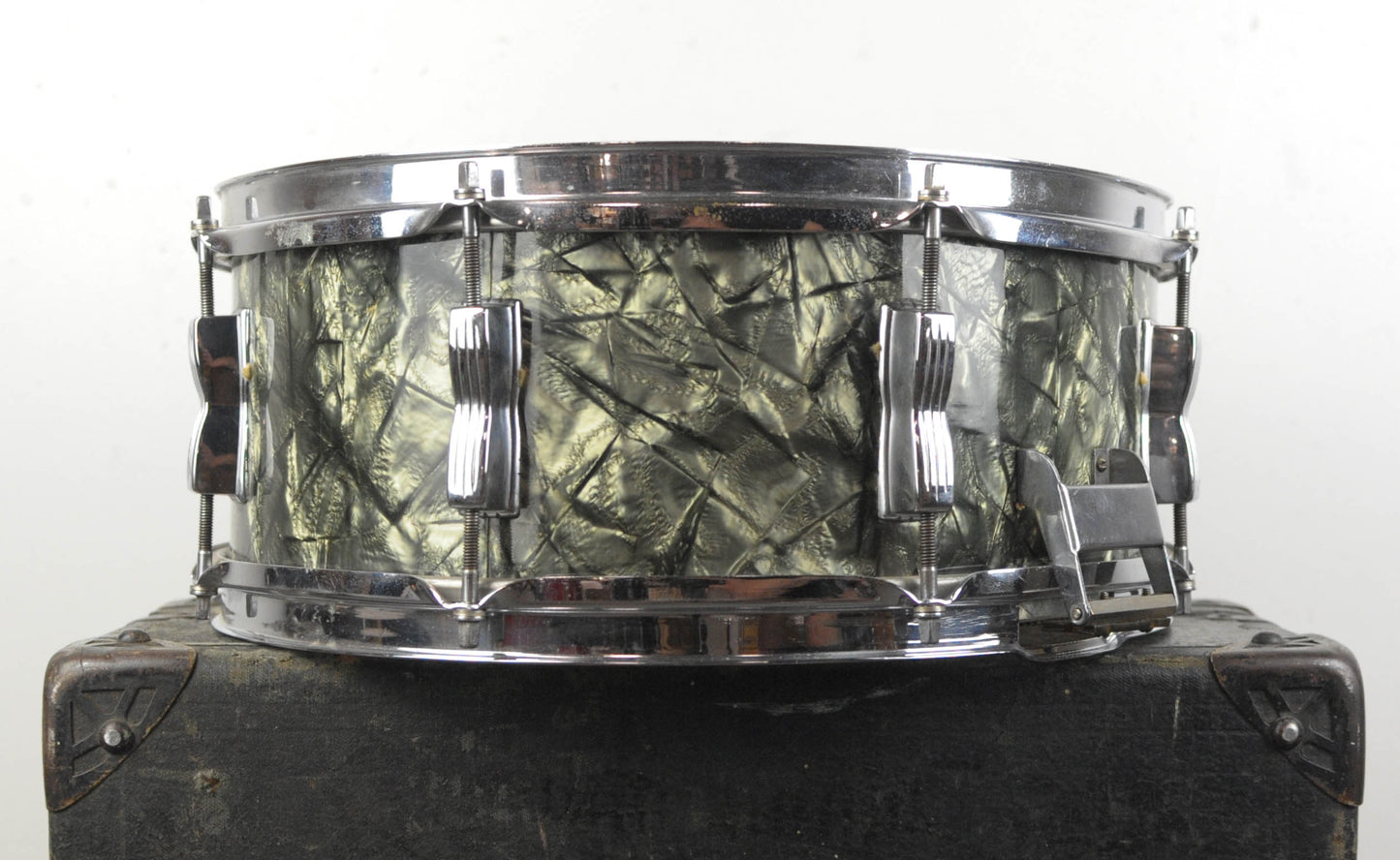 1950s WFL 5.5x14 Buddy Rich Super Classic Black Diamond Pearl Snare Drum