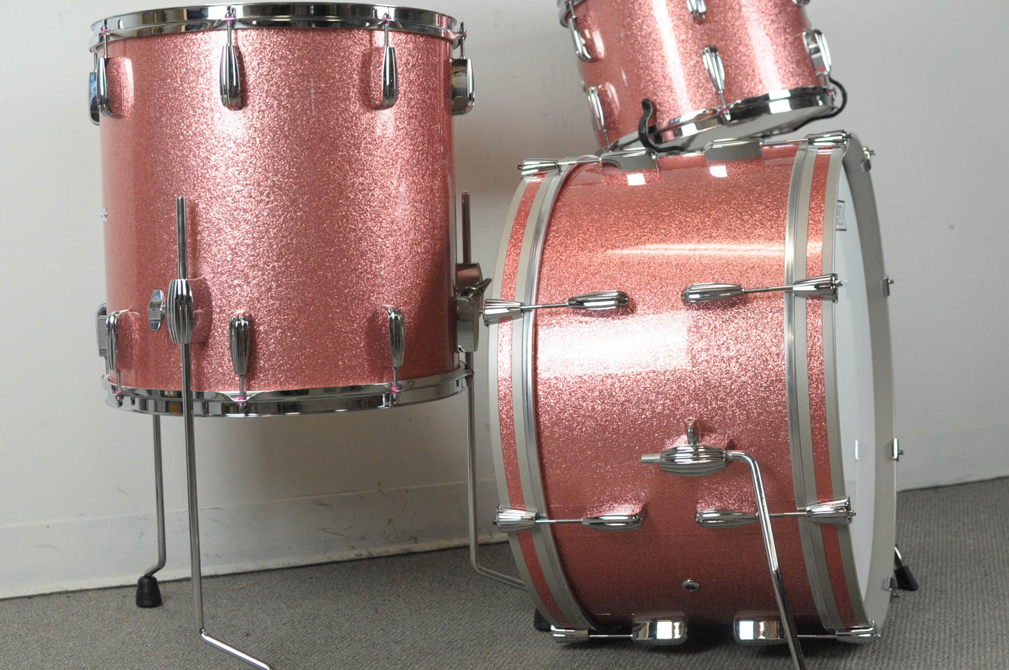 Standard Drum Co. Pink Sparkle Maple Drum Set