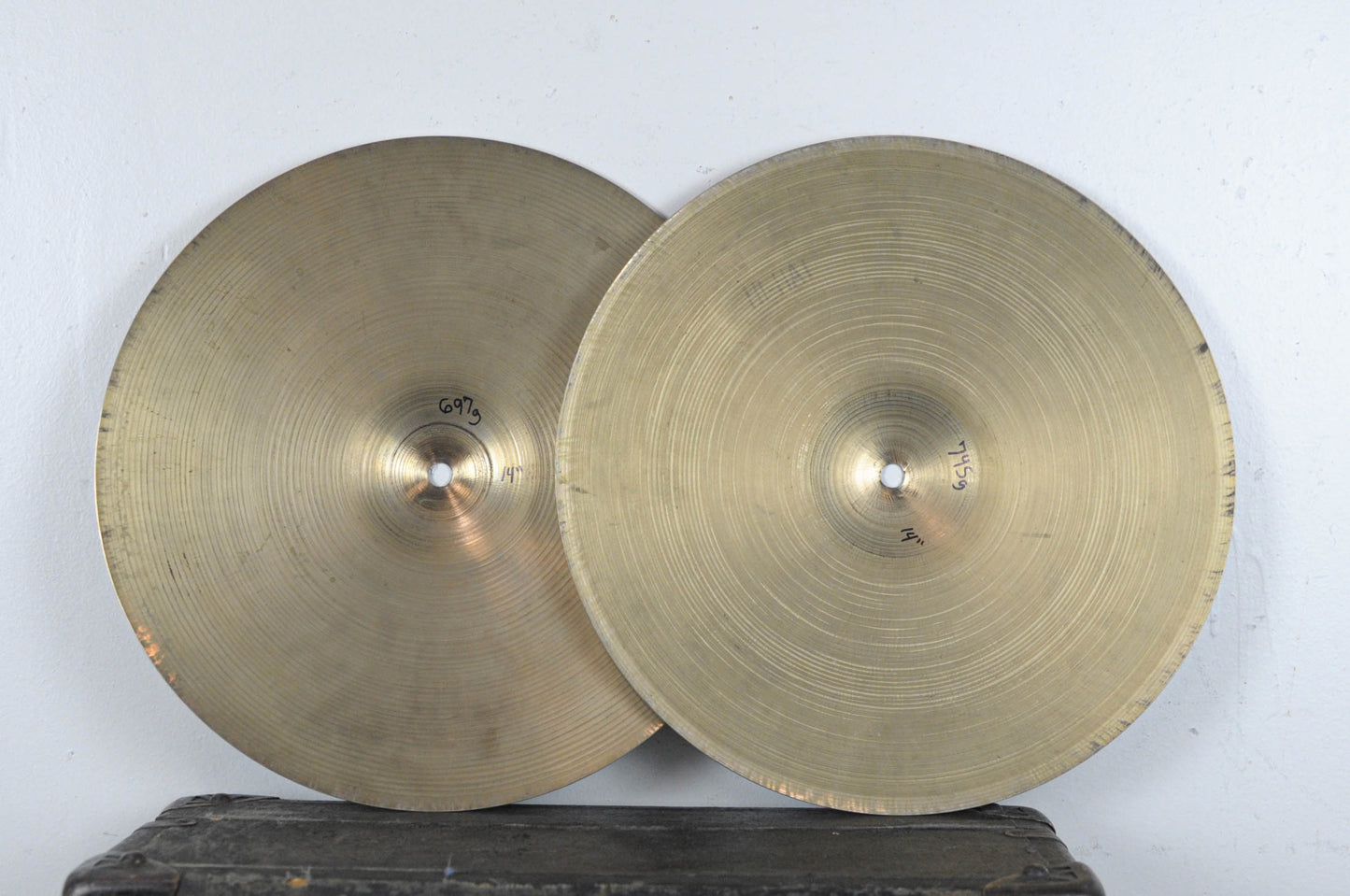 1960s Zildjian A Thin Hi Hat Cymbals 697g 745g
