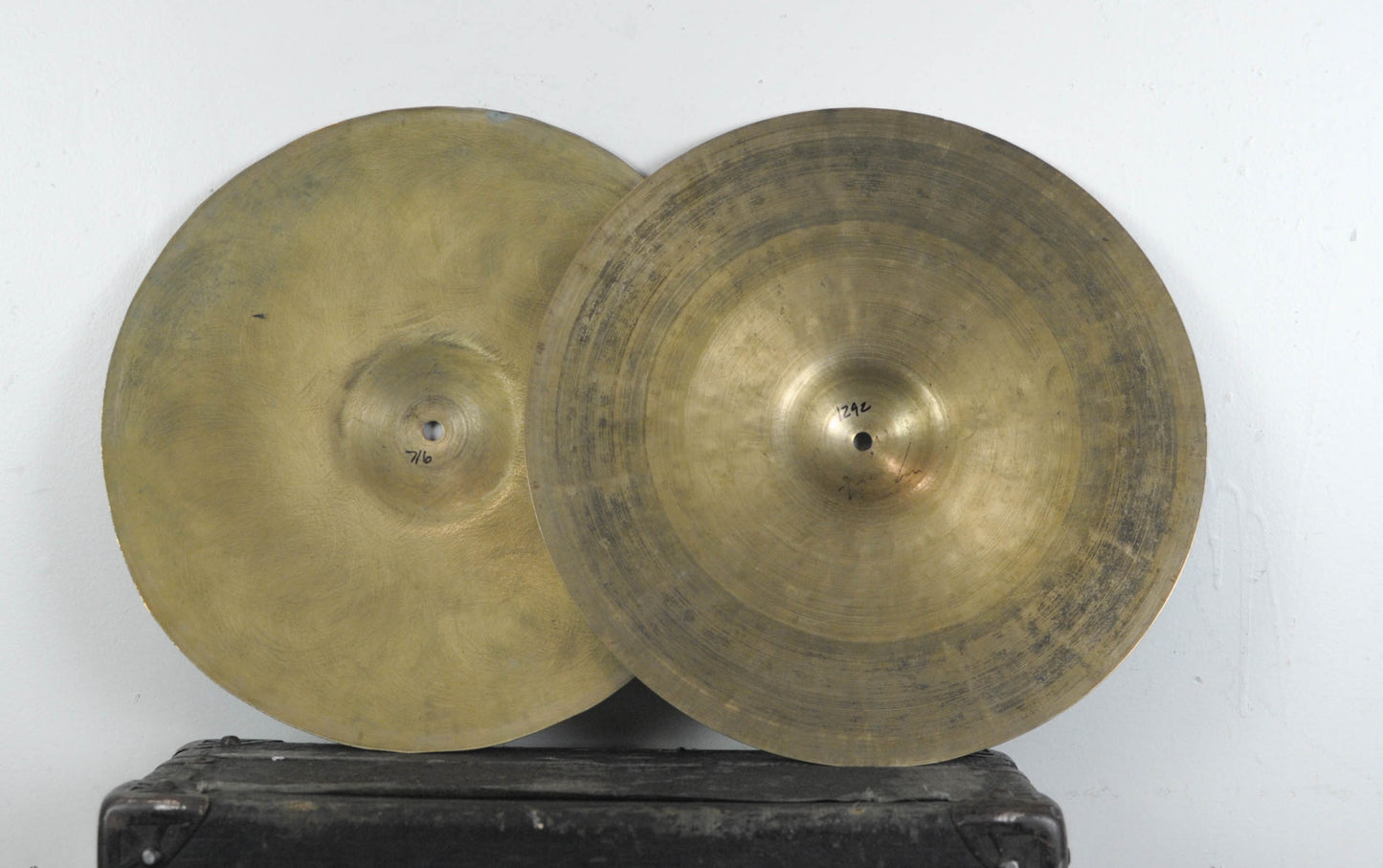 Vintage Zildjian 14.75 Trans Stamp / K Con Hi Hat Cymbals 716g 1292g