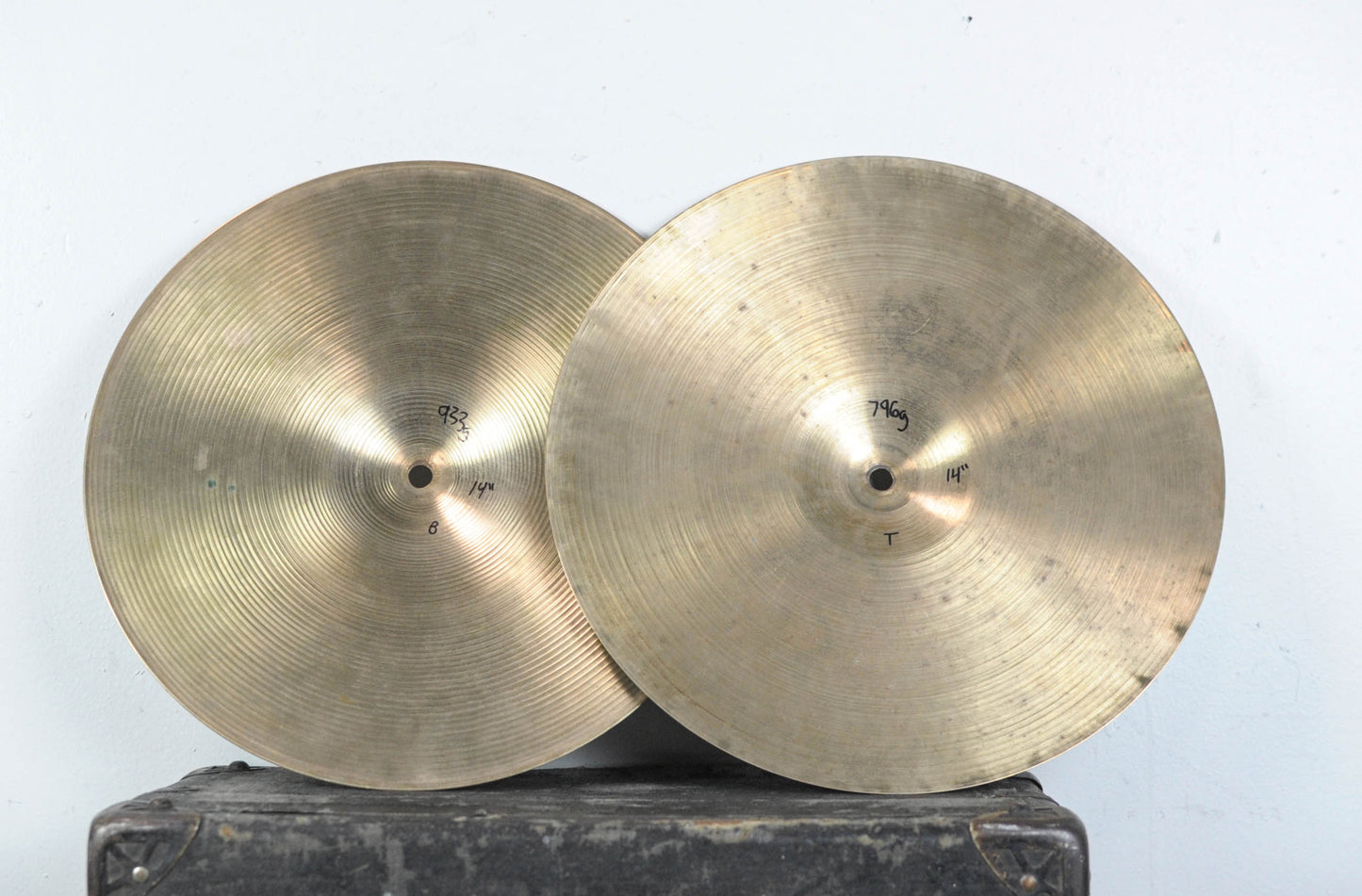 1970s 14" Azco Rogers Hi Hat Cymbals 796g 933g